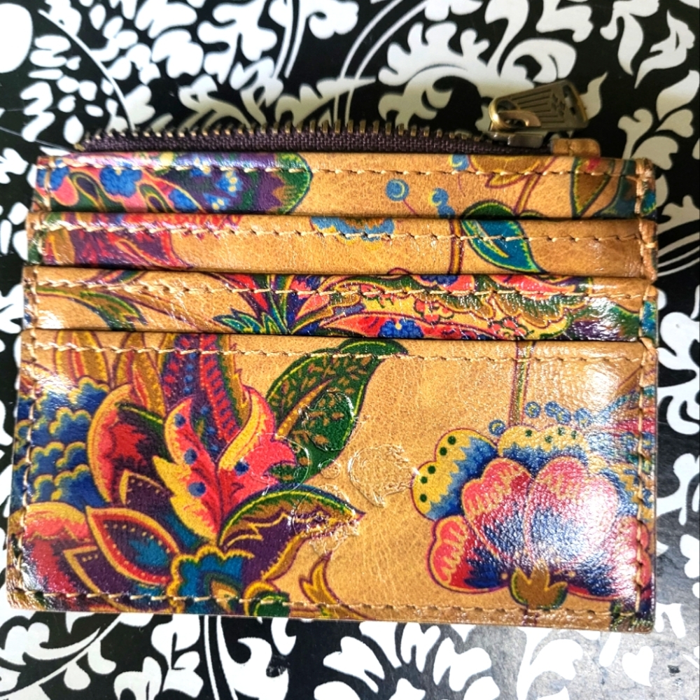 Patricia Nash French Tapestry 3 slot card/zip wallet